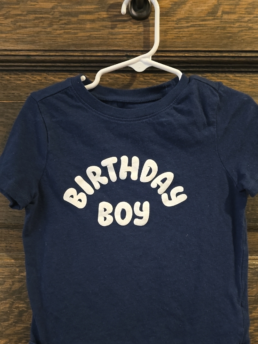 Old Navy Navy Short-Sleeve Tee with White "Birthday Boy" Graphic